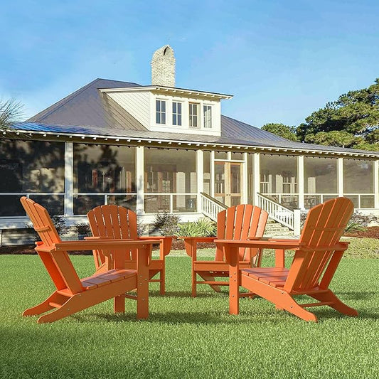WestinTrends Dylan Outdoor Adirondack Chair (Set of 4), Orange
