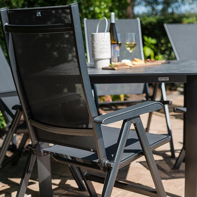 KETTLER Basic Plus Folding Multi-Position Chair - Gray/Gray