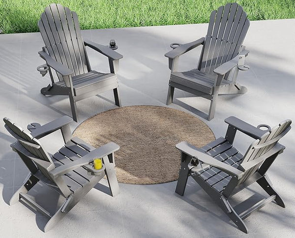 Plawdlik 2026 Upgraded Oversized Folding Adirondack Chair, Set of 4 - Photo 1