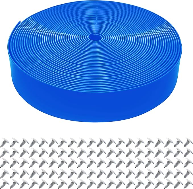 Vinyl Straps for Patio Chair Repair Kit 2'' Wide 50 Ft Long Replacement Straps + 50 Free Rivets for Outdoor Lawn Furniture Chaise Lounge Repair (Blue)