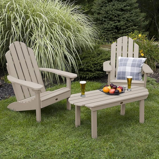 highwood Classic Westport Adirondack 3pc, 2 Chairs with One Coffee Table, 3 Piece Set, Woodland Brown