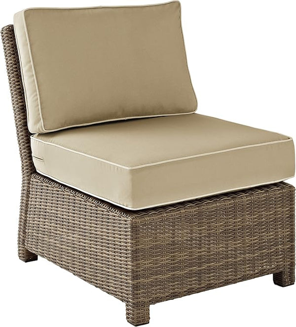 Crosley Furniture Bradenton Armless Outdoor Sectional Chair, Wicker Patio Chairs for Porch, Deck, Backyard - Photo 1