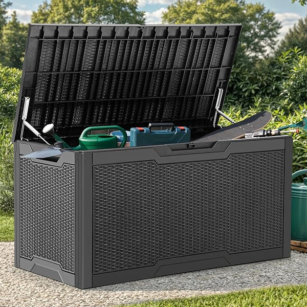 YITAHOME 100 Gallon Large Resin Deck Box Outdoor Storage Boxes for Patio Furniture, Outdoor Cushions - Photo 1