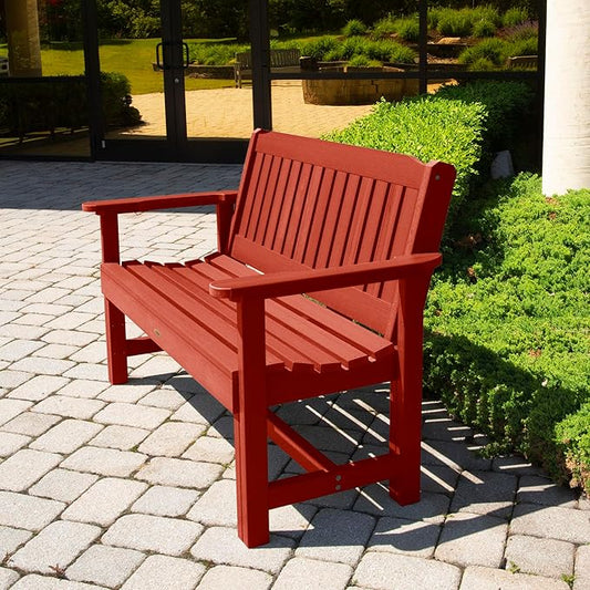 Sequoia Professional Commercial Grade Exeter Garden Bench, 4ft, Rustic Red