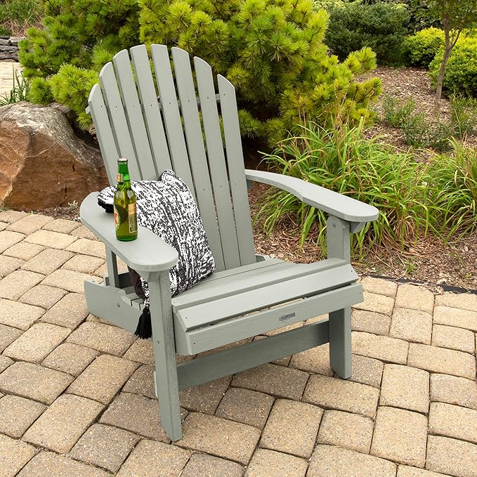 Highwood Hamilton Folding and Reclining King Size Adirondack Chair, Eucalyptus