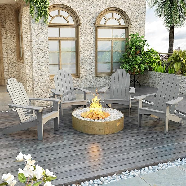 LUE BONA HDPS Adirondack Chairs, Fire Pit Outdoor Chair Weather Resistant with Cup Holder - Photo 1