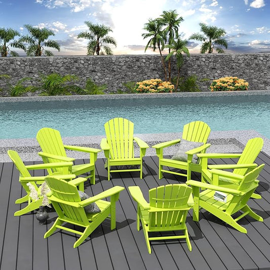 WestinTrends Dylan Outdoor Adirondack Chair (Set of 8), Lime