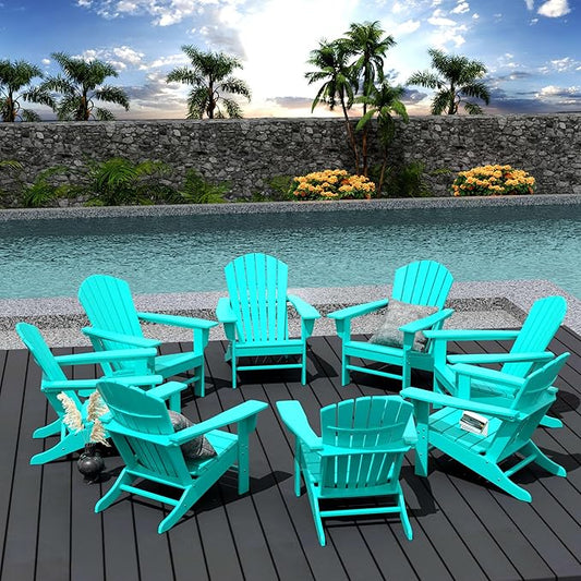 WestinTrends Dylan Outdoor Adirondack Chair (Set of 8), Turquoise