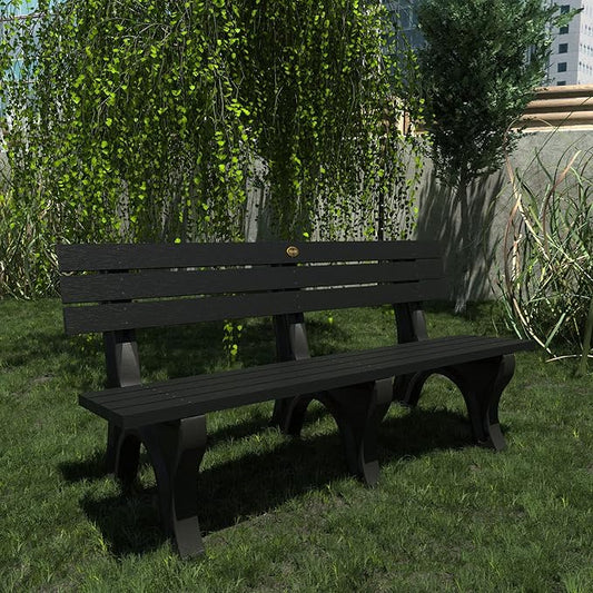 Sequoia Professional Aurora Park Bench, 6 ft, Black