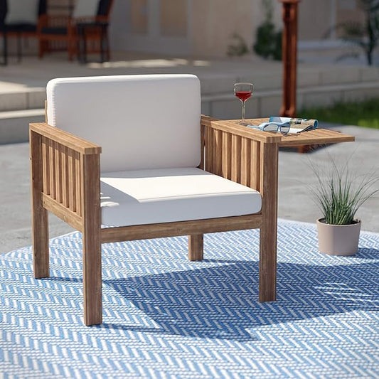 SEI Furniture AMZ8023211DO Kanmill Outdoor Chair Set, Natural, White