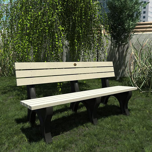 Sequoia Professional Aurora Park Bench, 6 ft, Whitewash