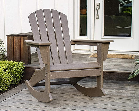 POLYWOOD® Nautical Adirondack Rocking Chair in Sunset Red