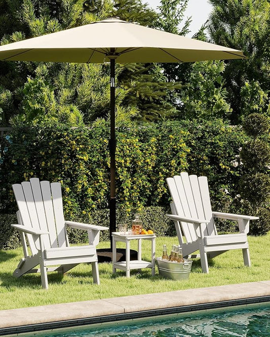 GREENVINES Folding-Adirondack-Chairs-Set-of-6 | HDPE Plastic | Throne Series | Fire Pit Chair | All Weather | for Outdoor Patio Deck Backyard Poolside | White
