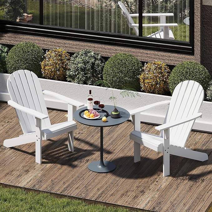 Giantex Acacia Wood Adirondack Chair Set of 4, Outdoor Fire Pit Chair with 105° Inclined Seat, High Backrest, 4" Wide Armrests, Patio Lounge Chair for Outside, Lawn, Backyard, Garden, Deck, Porch