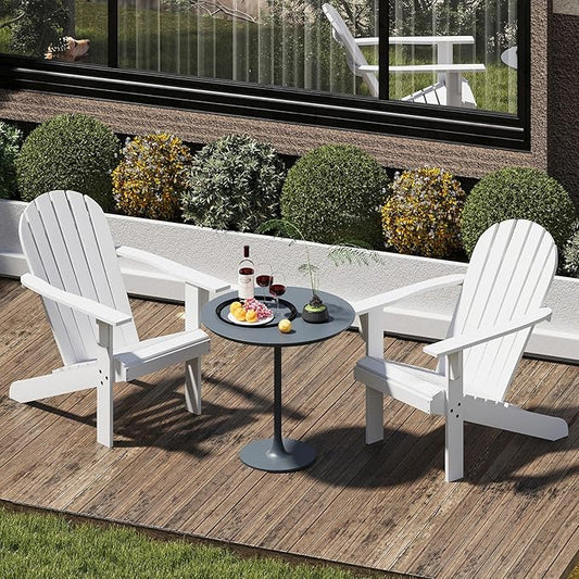 Giantex Acacia Wood Adirondack Chair Set of 2, Outdoor Fire Pit Chair with 105° Inclined Seat, High Backrest, 4" Wide Armrests, Patio Lounge Chair for Outside, Lawn, Backyard, Garden, Deck, Porch