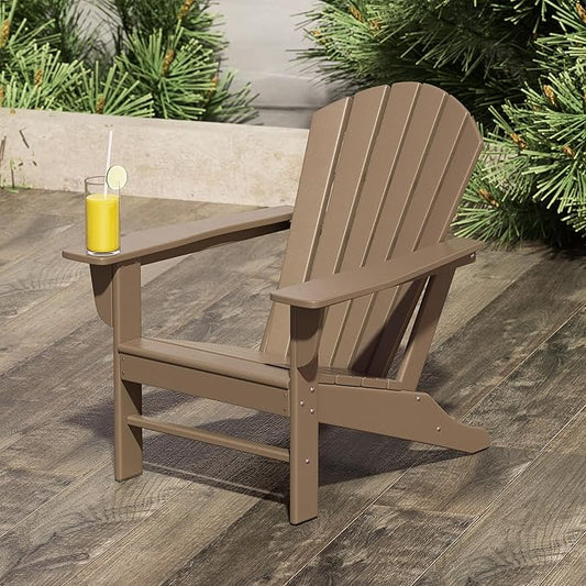 WestinTrends Dylan Outdoor Adirondack Chair, Weathered Wood