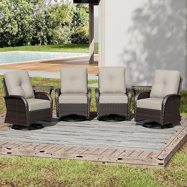 Joyside Wicker Patio Furniture Set, 6 Piece Outdoor Furniture Set with Thickened Cushions, High Back, Deep Seating - Photo 1