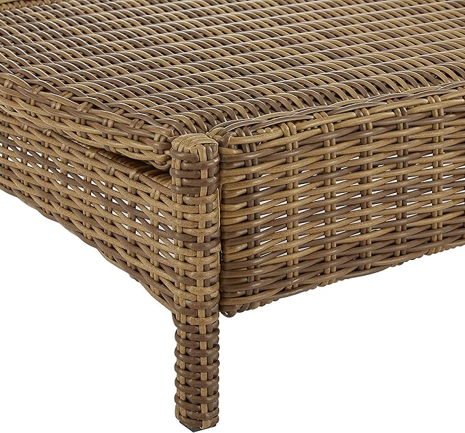 Crosley Furniture Bradenton Reclining Wicker Outdoor Chaise Lounge Chair for Patio, Deck, Backyard, Poolside, Weathered Brown with Gray Cushions
