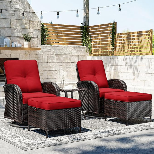 Joyside Wicker Patio Furniture Set, 5 Piece Outdoor Furniture Set with Thickened Cushions, High Back, Deep Seating - Photo 1