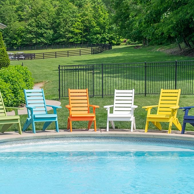 Furniture Barn USA Farmhouse Collection Poly Ladderback Folding Adirondack Chair, Bright White