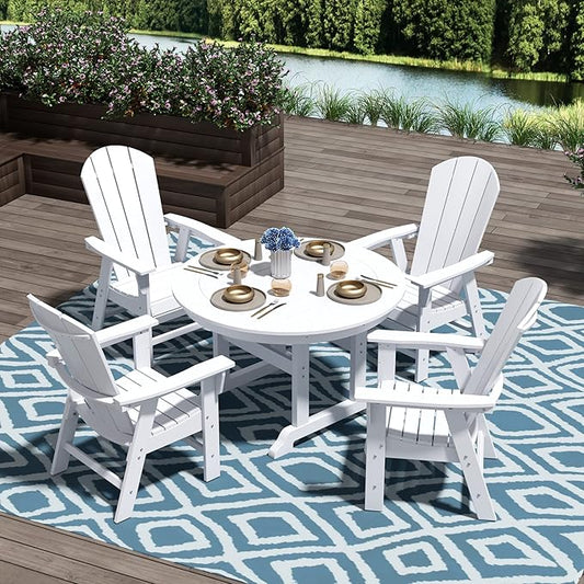 WO WESTIN OUTDOOR HDPE Laguna Adirondack Casual Patio Dining Chair,White