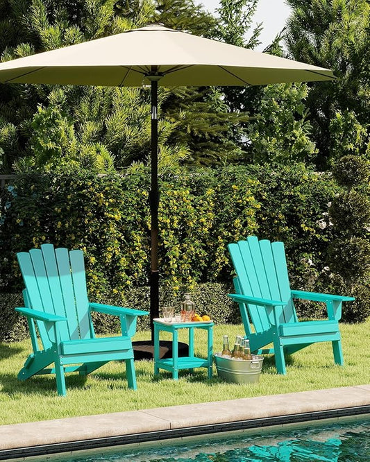 GREENVINES Folding-Adirondack-Chairs-Set-of-6 | HDPE Plastic | Throne Series | Fire Pit Chair | All Weather | for Outdoor Patio Deck Backyard Poolside | Aqua