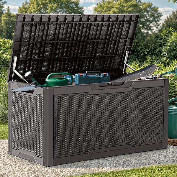 YITAHOME 100 Gallon Large Resin Deck Box Outdoor Storage Boxes for Patio Furniture, Outdoor Cushions - Photo 1