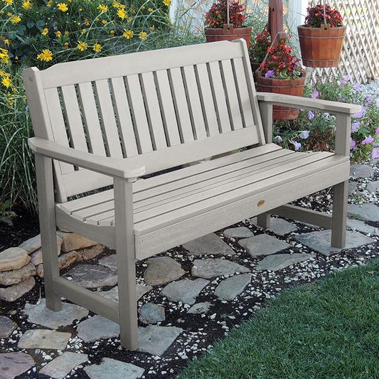 highwood Lehigh Garden Bench, 5 feet, Harbor Gray