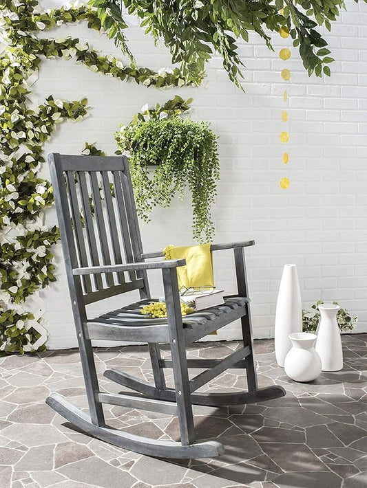 SAFAVIEH Outdoor Collection Barstow Teak Rocking Chair