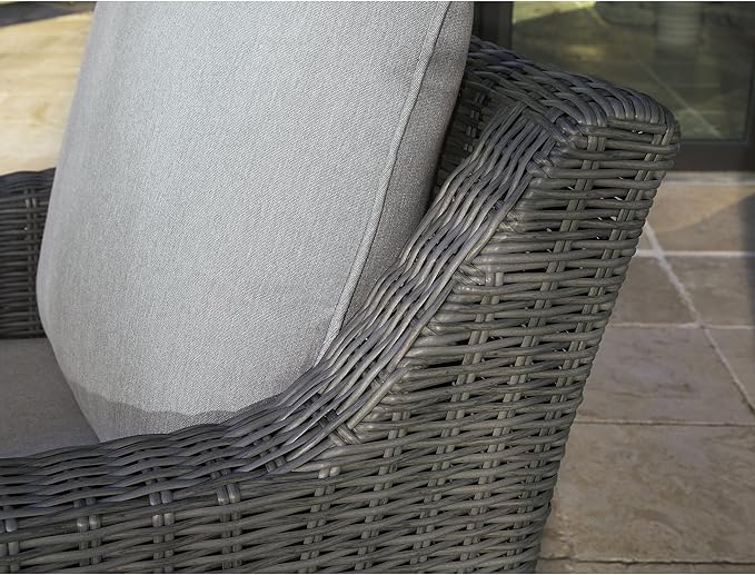 Signature Design by Ashley Elite Park Casual Outdoor Weather Resistant Rust-Proof Swivel Lounge with Removable Cushion, Gray