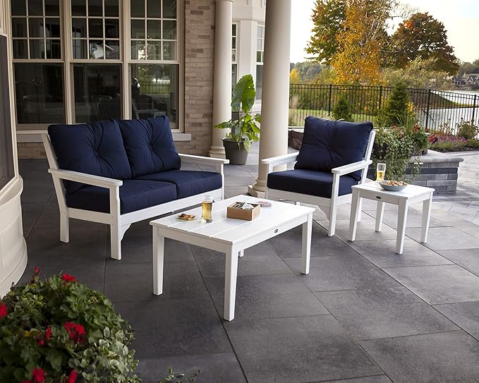 POLYWOOD® Vineyard 4-Piece Deep Seating Set in Sand/Spa