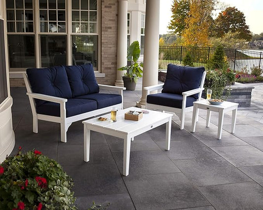POLYWOOD® Vineyard 4-Piece Deep Seating Set in Sand/Spa