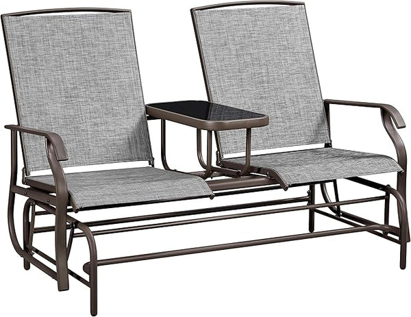 Yaheetech 2-Seat Outdoor Glider with Center Table - Photo 1