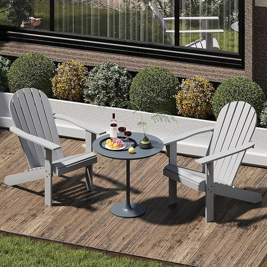 Giantex Acacia Wood Adirondack Chair Set of 2, Outdoor Fire Pit Chair with 105° Inclined Seat, High Backrest, 4" Wide Armrests, Patio Lounge Chair for Outside, Lawn, Backyard, Garden, Deck, Porch