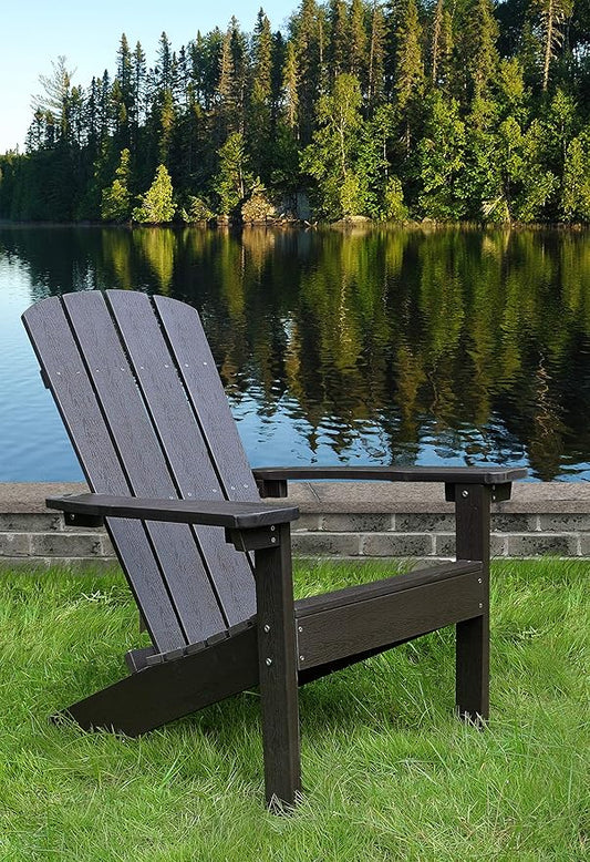 northbeam Lakeside Faux Wood Adirondack Chair, Espresso