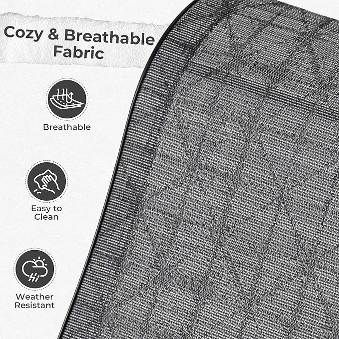 Grand patio Outdoor Swivel Dining Chairs 6-Piece Patio Dining Chair Set Mesh Sling Patio High Back Swivel Rockers, Black & Grey Plaid