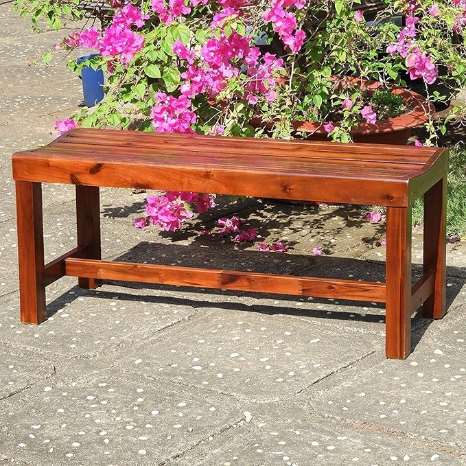 International CaravanInternational Caravan Highland Acacia Americana 42-inch Backless Bench with Contoured Seat