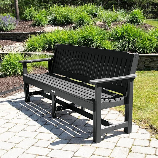Sequoia Professional CM-BENSQ62-BKE Commercial Grade Exeter 6 Foot Garden Bench, Black