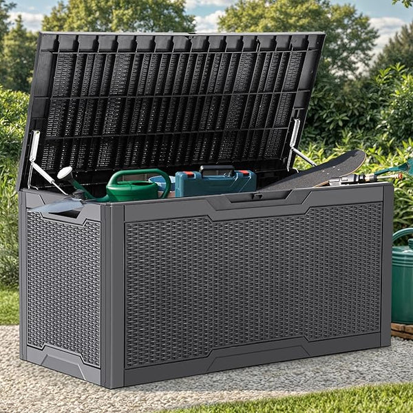 YITAHOME 100 Gallon Large Resin Deck Box Outdoor Storage Boxes for Patio Furniture, Outdoor Cushions - Photo 1