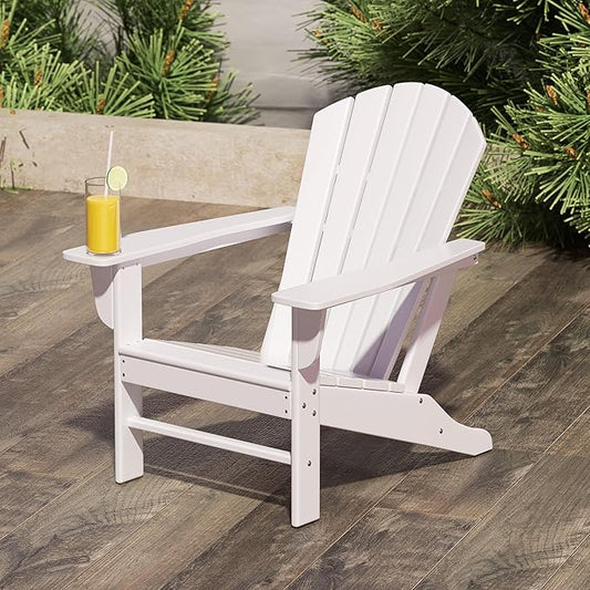 WestinTrends Dylan Outdoor Adirondack Chair, White