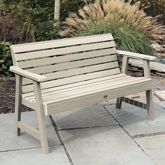 highwood Weatherly Garden Bench, 5 Feet, Whitewash