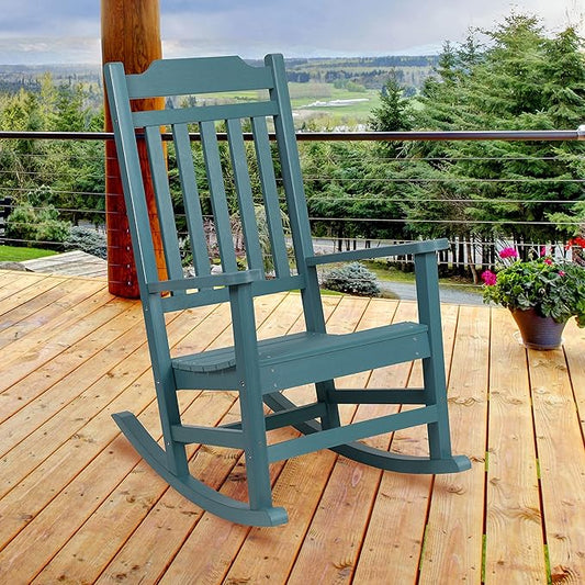 Flash Furniture Winston All-Weather Poly Resin Rocking Chair in Teal