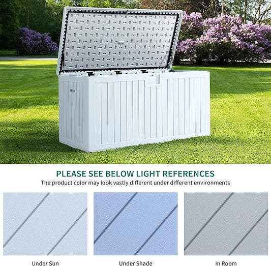 YITAHOME 230 Gallon Large Deck Box with Divider & Side Handles, Outdoor Double-Wall Storage for Patio Furniture Cushions, Garden Pool Accessories, Water Resistant & Lockable