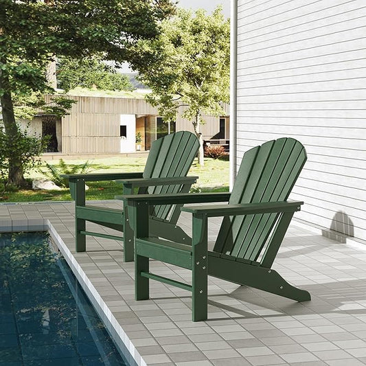 WestinTrends Dylan Outdoor Adirondack Chair (Set of 2), Dark Green