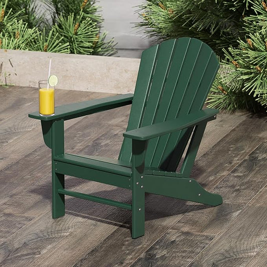 WestinTrends Dylan Outdoor Adirondack Chair, Dark Green