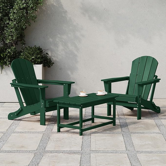Costaelm Adirondack Conversation Table, HDPE Outdoor Drink Weather Resistant, Outdoor Patio Porch Accent Balcony Table for Pool, Seaside, Backyard, Dark Green