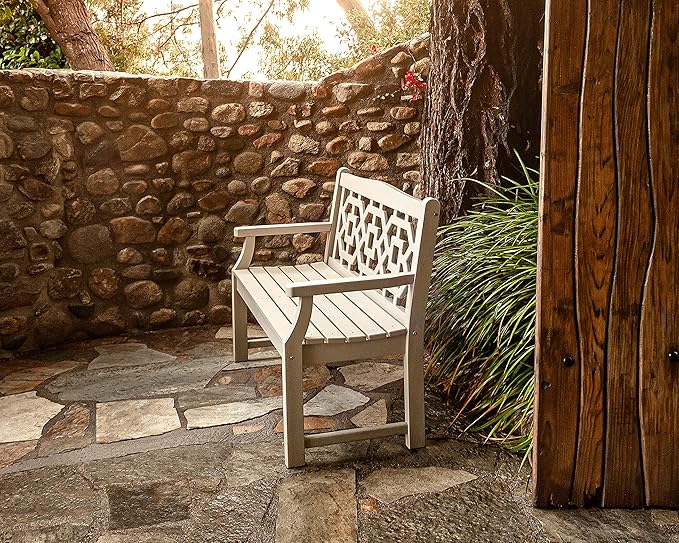 Martha Stewart by POLYWOOD® Chinoiserie 48” Garden Bench in Teak