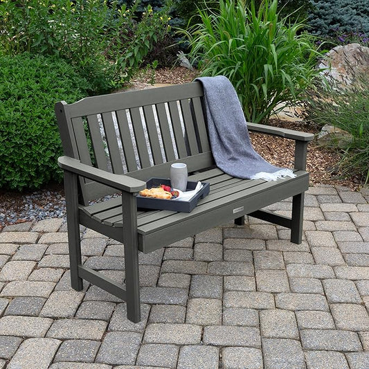 Highwood AD-BENW2-CGE Lehigh Garden Bench, 4 Feet, Coastal Teak
