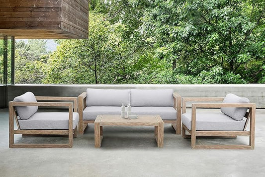 Armen Living LCPRCOLT Paradise Outdoor Light Eucalyptus Wood Coffee Table, Teak