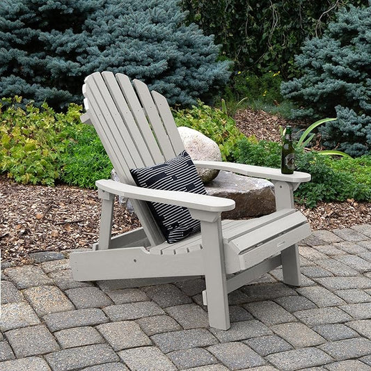 Highwood Hamilton Folding and Reclining King Size Adirondack Chair, Harbor Gray